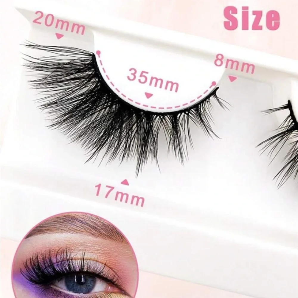 Voluminous Black Cat Eye False Eyelashes Set of 5